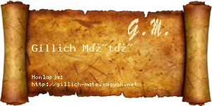 Gillich Máté névjegykártya
